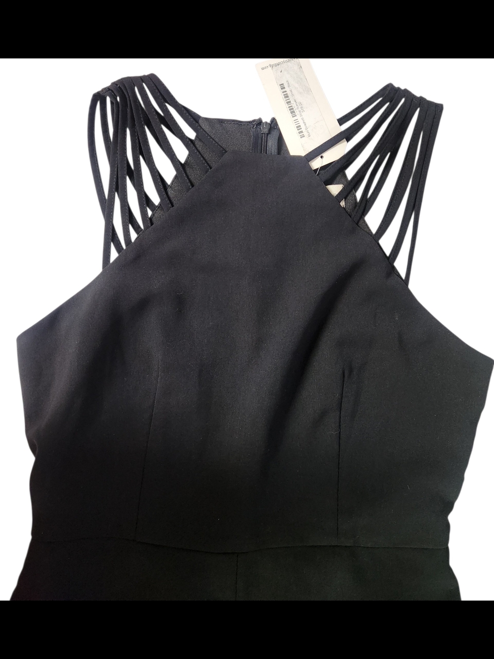 Black Multi Spaghetti Strap Shorts Romper Sz Small NWT - Picture 4 of 9